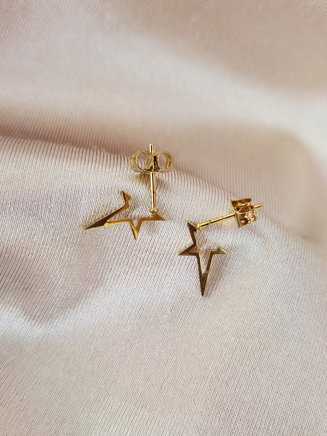 Aretes estrella contorno acero #C115