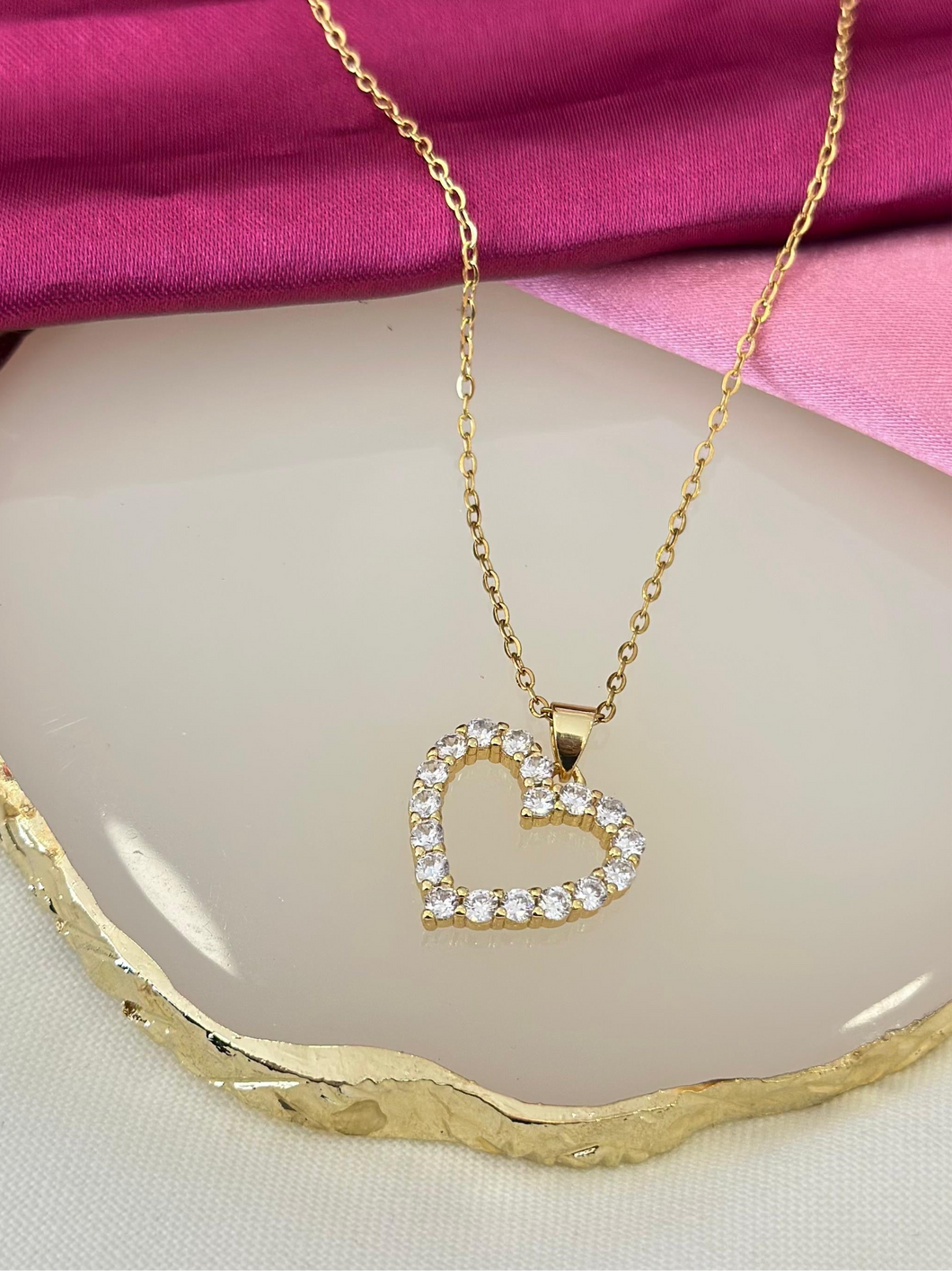 Collar corazon zirconia cristal #YY